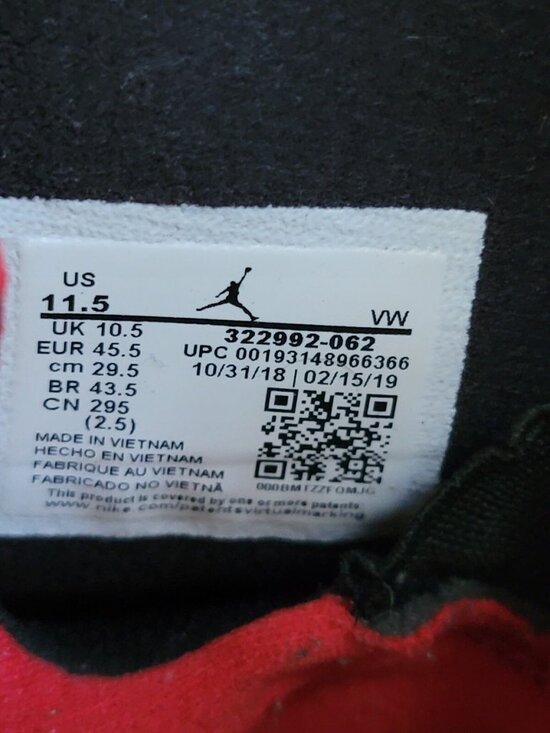 Nike Air Jordan 6 Rings Mens Bred US 11.5 EU 45.5 UK 10.5 Black Red White main image 6